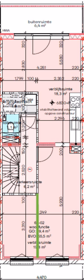 2nd floor A 3-persons floor plan