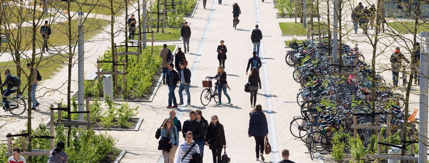 Students on campus Erasmus University Rotterdam