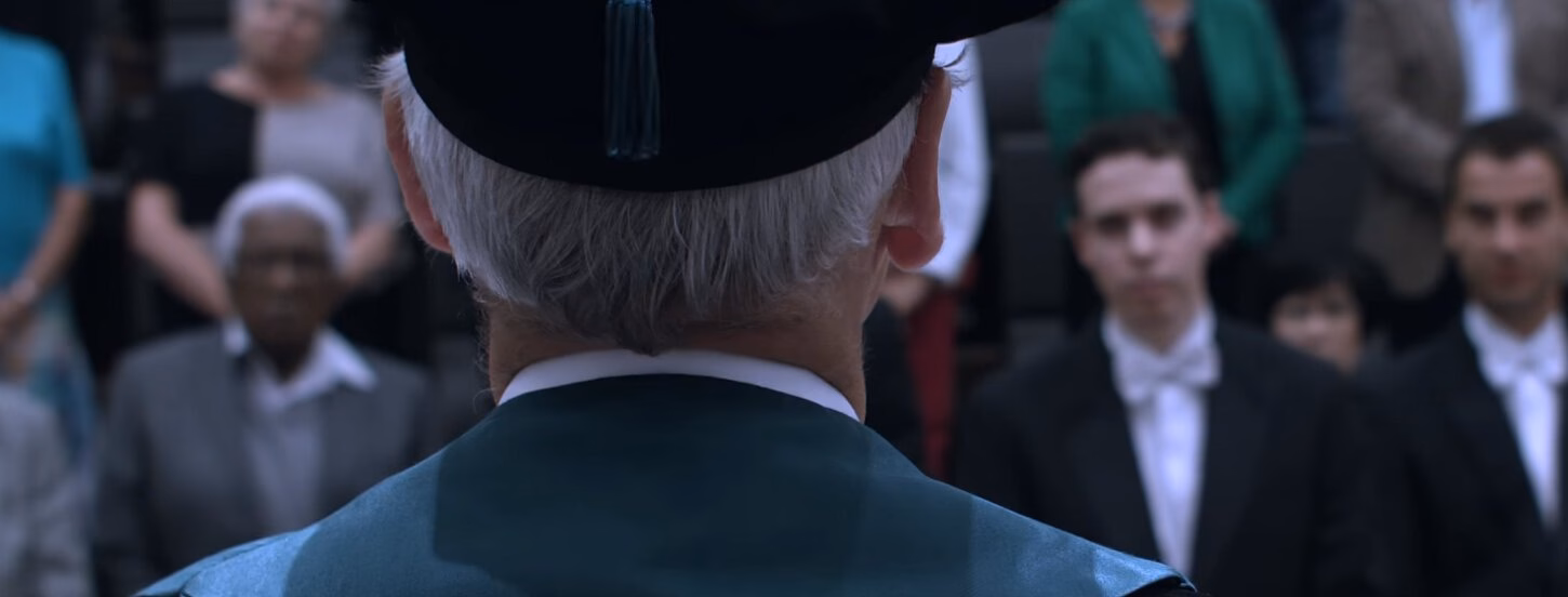 Professor in front of group