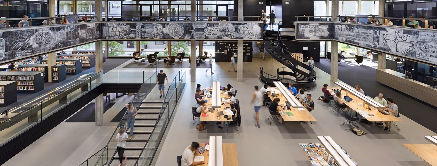 Inside view of the Erasmus University Library
