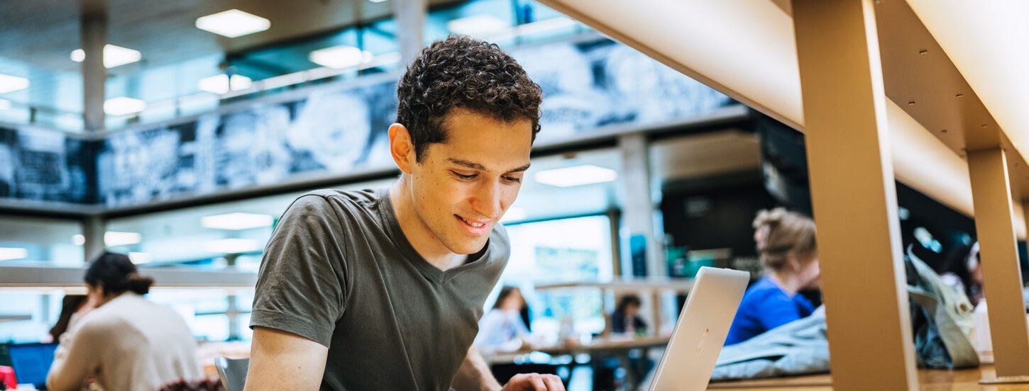 Student in Library