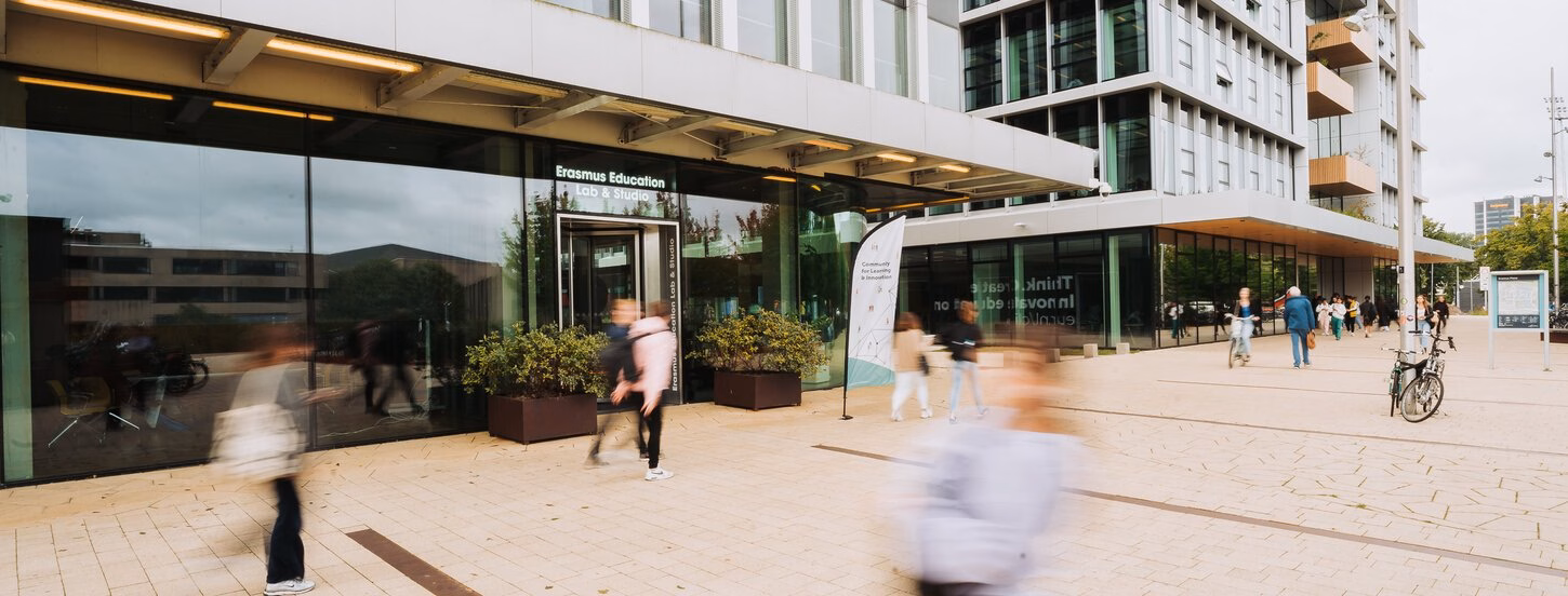 Education Lab entrance and people walking