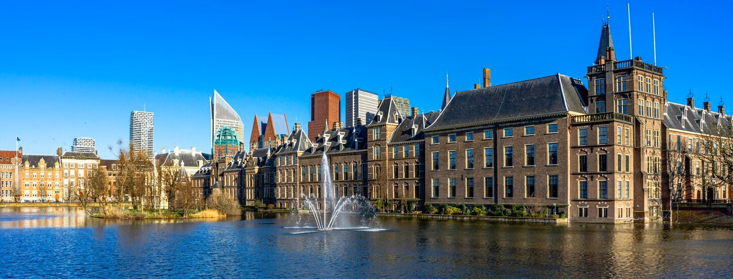 Building with water in front of it