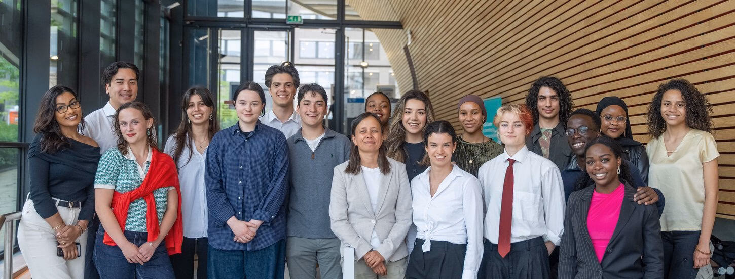 Students with Chief Diversity Officer Jane Murray Cramm