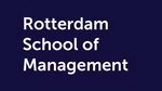 The dark blue logo of RSM with white letters Rotterdam School of Management