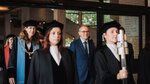 Annelien Bredenoord walks alongside minister Eppo Bruins in the cortège.