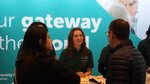 Ambassador provides information to a prospective student.