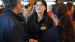 Ambassador provides information to a prospective student.