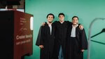 Students in front of the photo booth during the Bachelor Open Day.