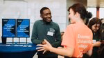 Ambassador provides information to a prospective student.