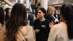 Ambassador explains during the bachelor open day.