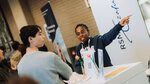 Ambassador explains to prospective student.