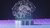 Futuristic glowing network brain graphic above metallic podium on purple gradient