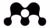 Abstract black logo with four circles connected by curved links