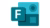 Microsoft Forms icon, teal form graphic with circle and square and white F overlay