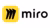 Miro logo: three black chevrons inside a yellow square alongside lowercase “miro” text.