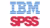 IBM SPSS logo with blue striped “IBM” above red “SPSS”