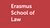 The red logo of ESL with in white letters: Erasmus School of Law