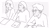 Three students sitting next to each other listening attentively.