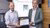 Twan Dollevoet receiving the Educational Innovation Award from Dean Patrick Groenen