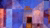 Abstract acryl painting with blue, pink and orange tones