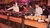 Students at the buffet table