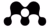 Abstract black logo with four circles connected by curved links
