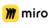 Miro logo: three black chevrons inside a yellow square alongside lowercase “miro” text.