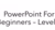 Titel 'PowerPoint For Beginners – Level 2' op witte achtergrond