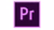 Adobe Premiere Pro logo graphic with purple "Pr" on dark square background.