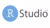 RStudio logo, blue circle with white “R” and gray “Studio” text