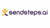 Sendsteps.ai logo with orange abstract person icon and purple lowercase text