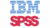 IBM SPSS logo with blue striped “IBM” above red “SPSS”